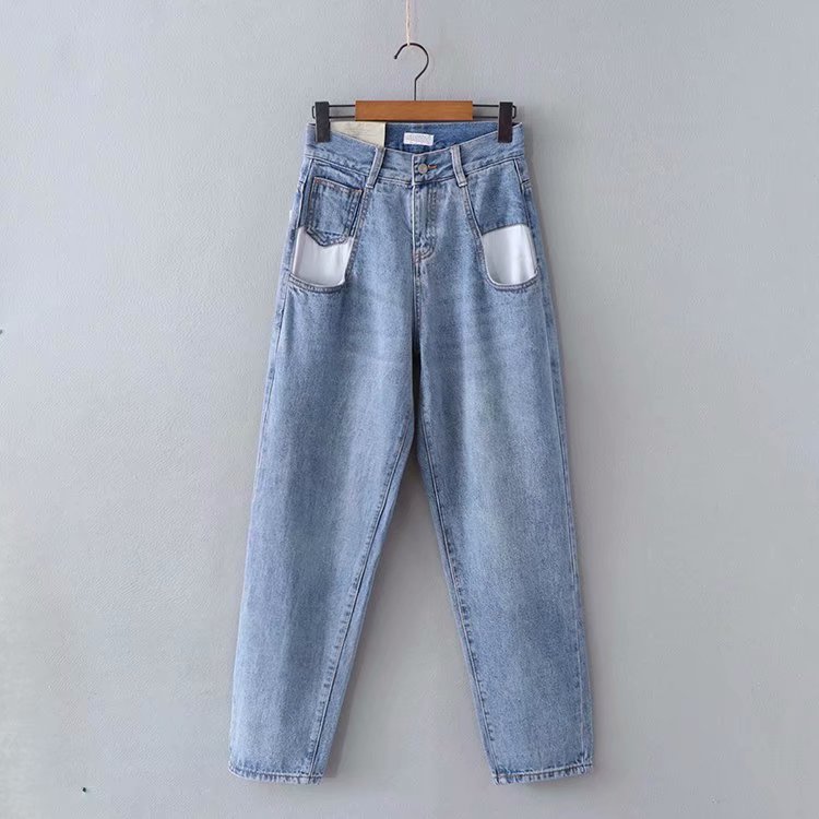 

Джинсы женские с контрастными деталями Blue Berni Fashion (XL) Голубой
