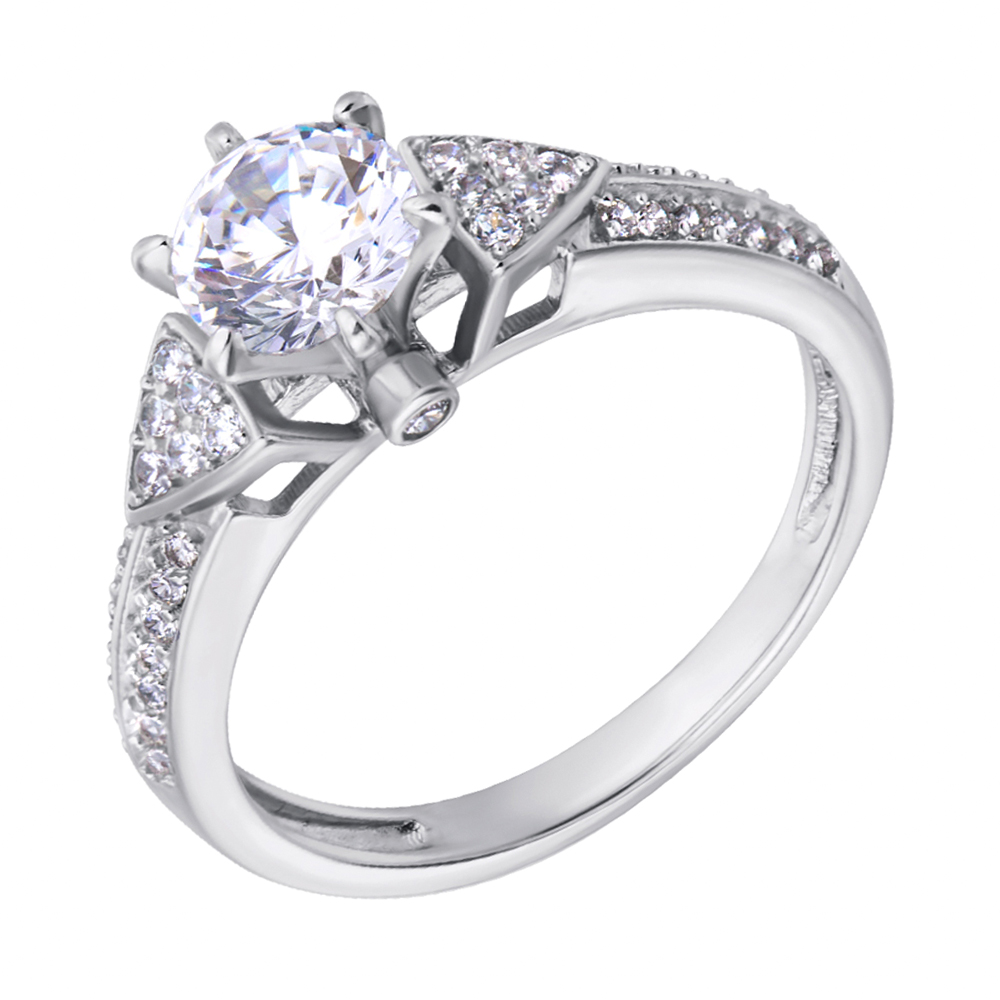 

Серебряное кольцо с фианитами 000118365 17 размера
