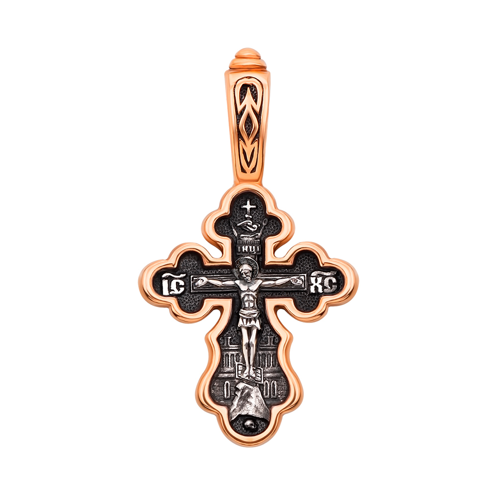 

Серебряный крестик с позолотой и чернением 000124561