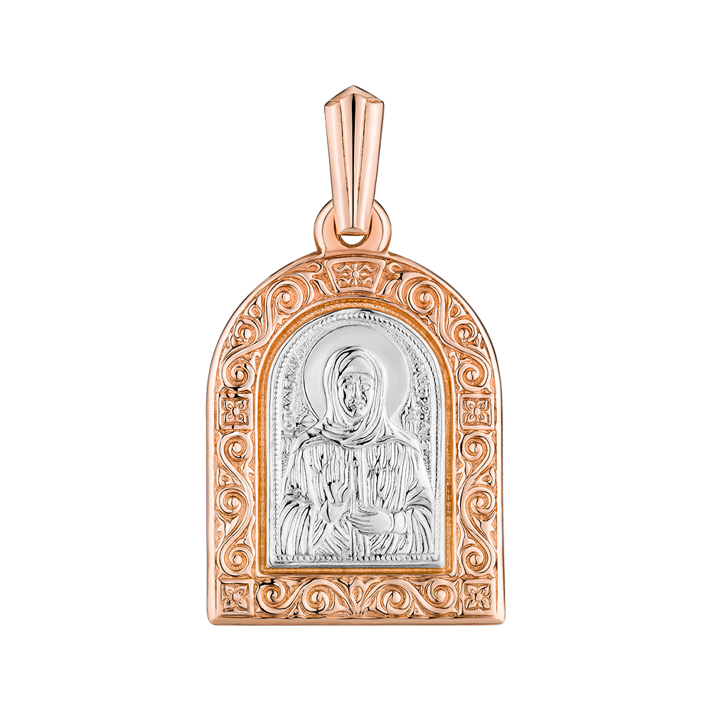 

Золотая ладанка в комбинированном цвете Святая Матрона 000147784