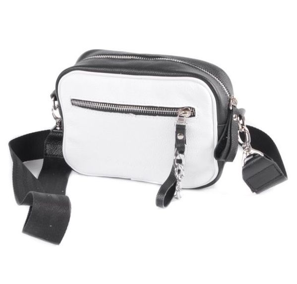 

Женская кожаная сумка Камелия М275 white/black
