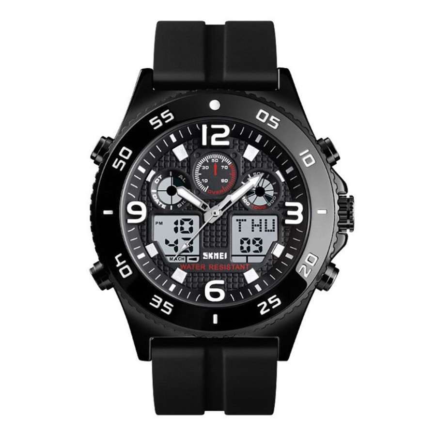 

Мужские часы Skmei 1538 Shock Dual Black 5 bar Черные