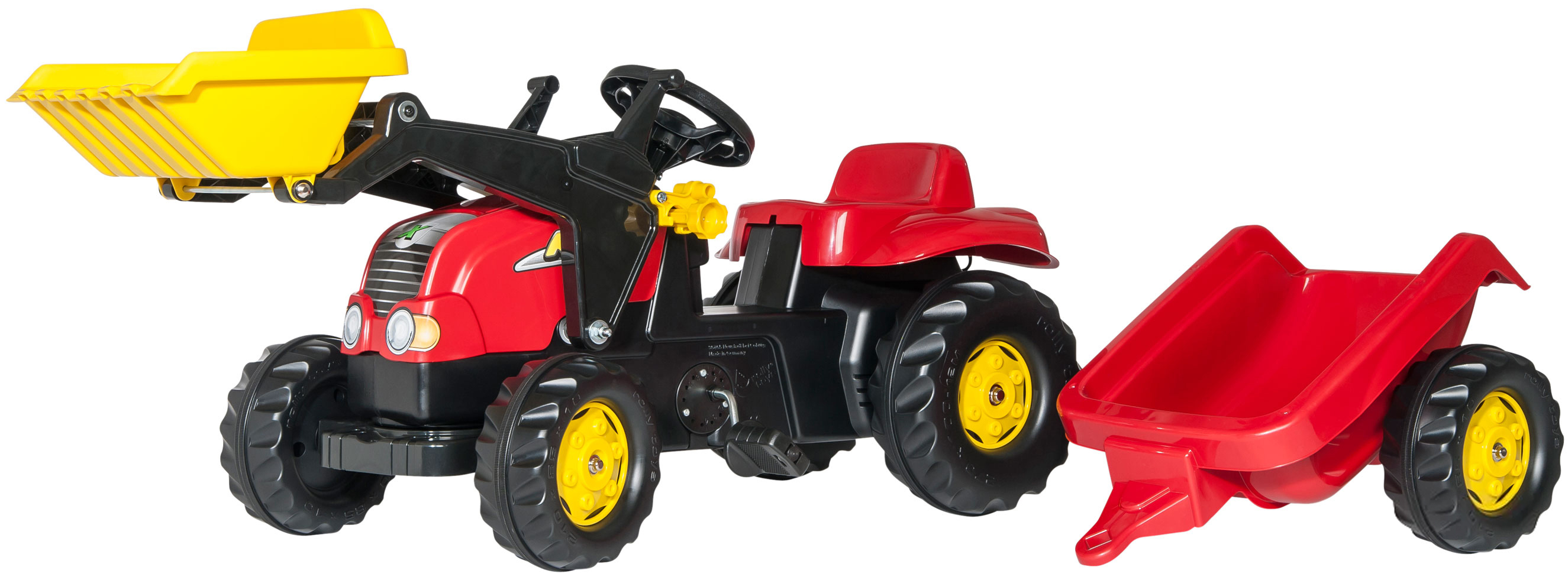 

Веломобиль Rolly Toys Трактор с прицепом и ковшом RollyKid-X Красно-желтый (023127)
