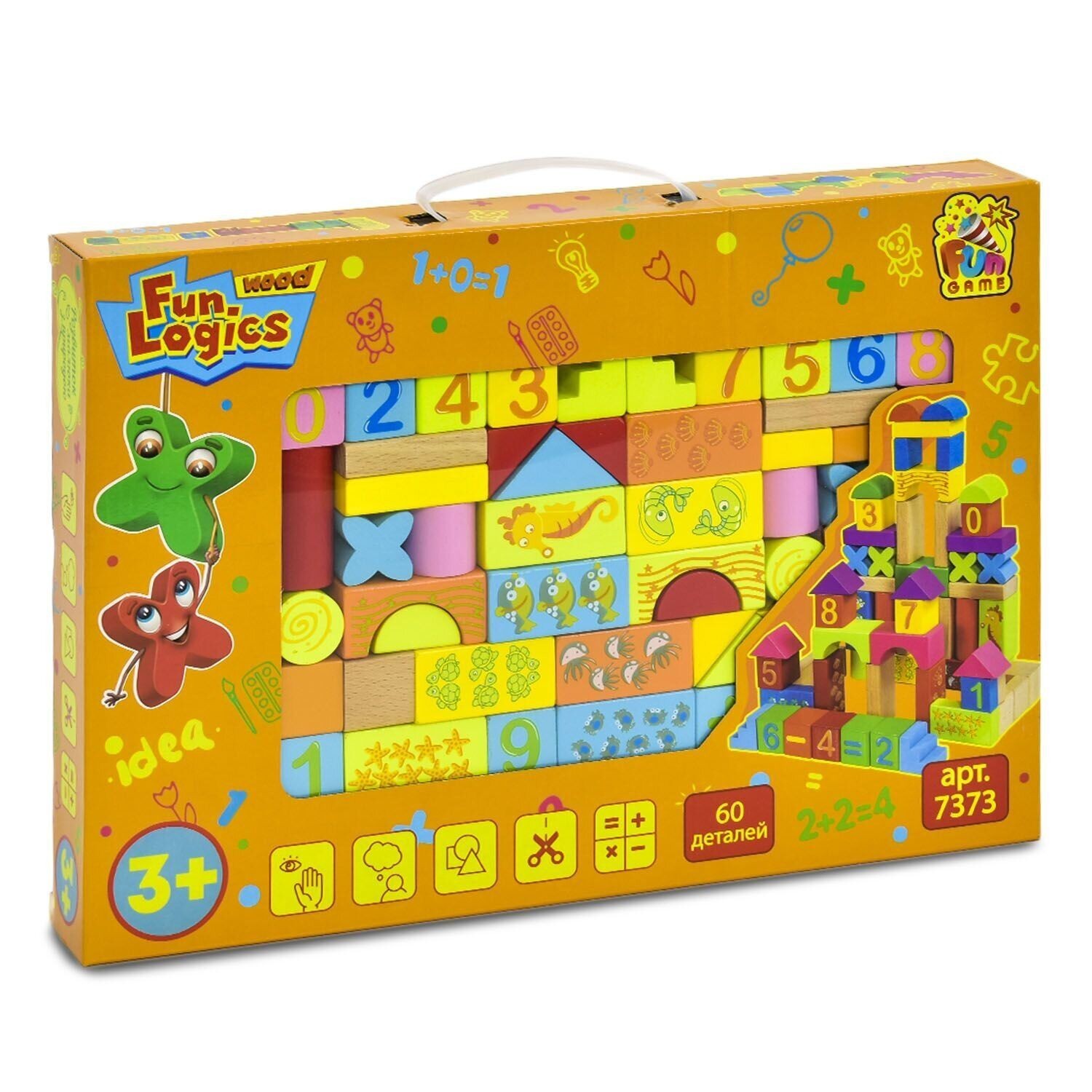 

Дерев'яний конструктор 60 деталей FUN GAME 7373