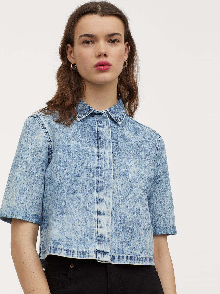 

Топ джинсовый H&M 060830195  Голубой, Топ джинсовый H&M 060830195 40 Голубой