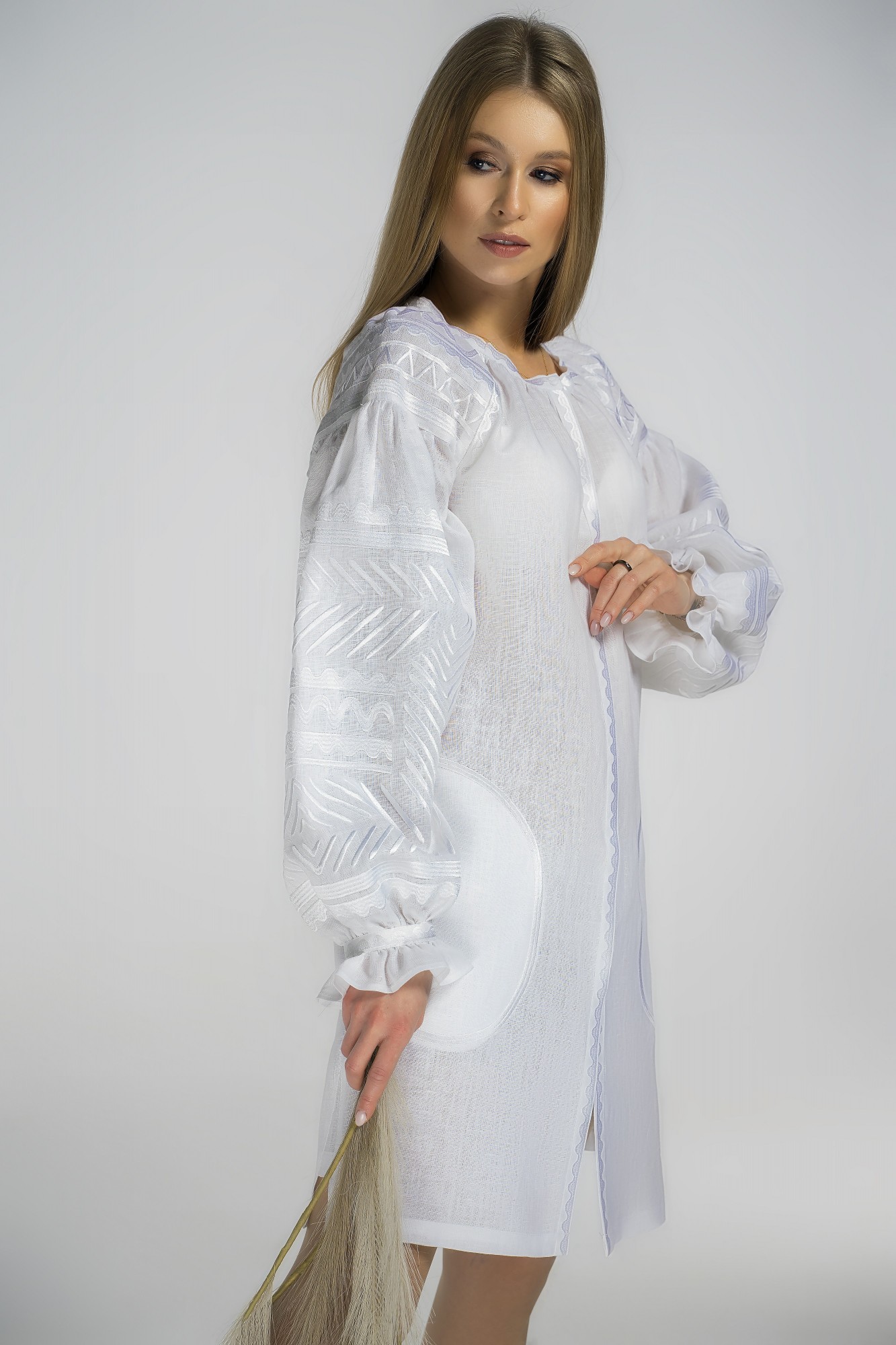 

Вишита туніка Намібія бренду VOVNA біла  р, Вишита туніка Намібія бренду VOVNA біла 52 р.