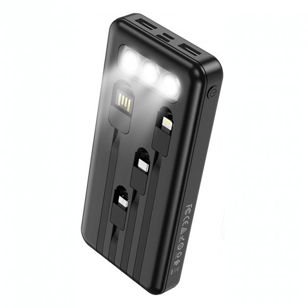 

Павербанк Hoco 10000mAh с кабелем Type-C|Lightning|Micro USB для iPhone, Android