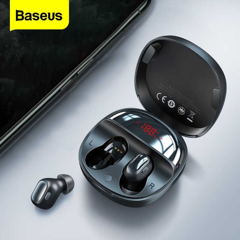 

Вакуумные наушники-гарнитура Baseus Encok True Wireless в кейсе для iOS|Android Black