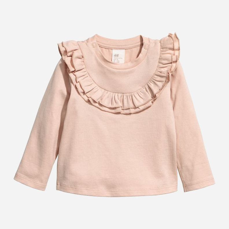 

Футболка с длинными рукавами H&M HOM92499 62 см Пудровая