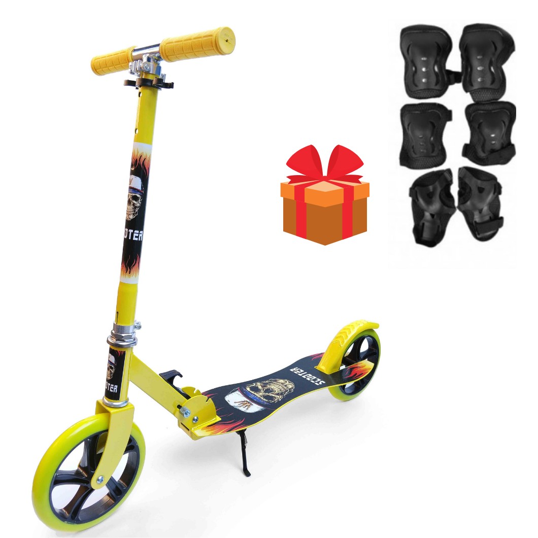 

Самокат Best Scooter детский Складной Цвет Желтый + Комплект защиты в подарок