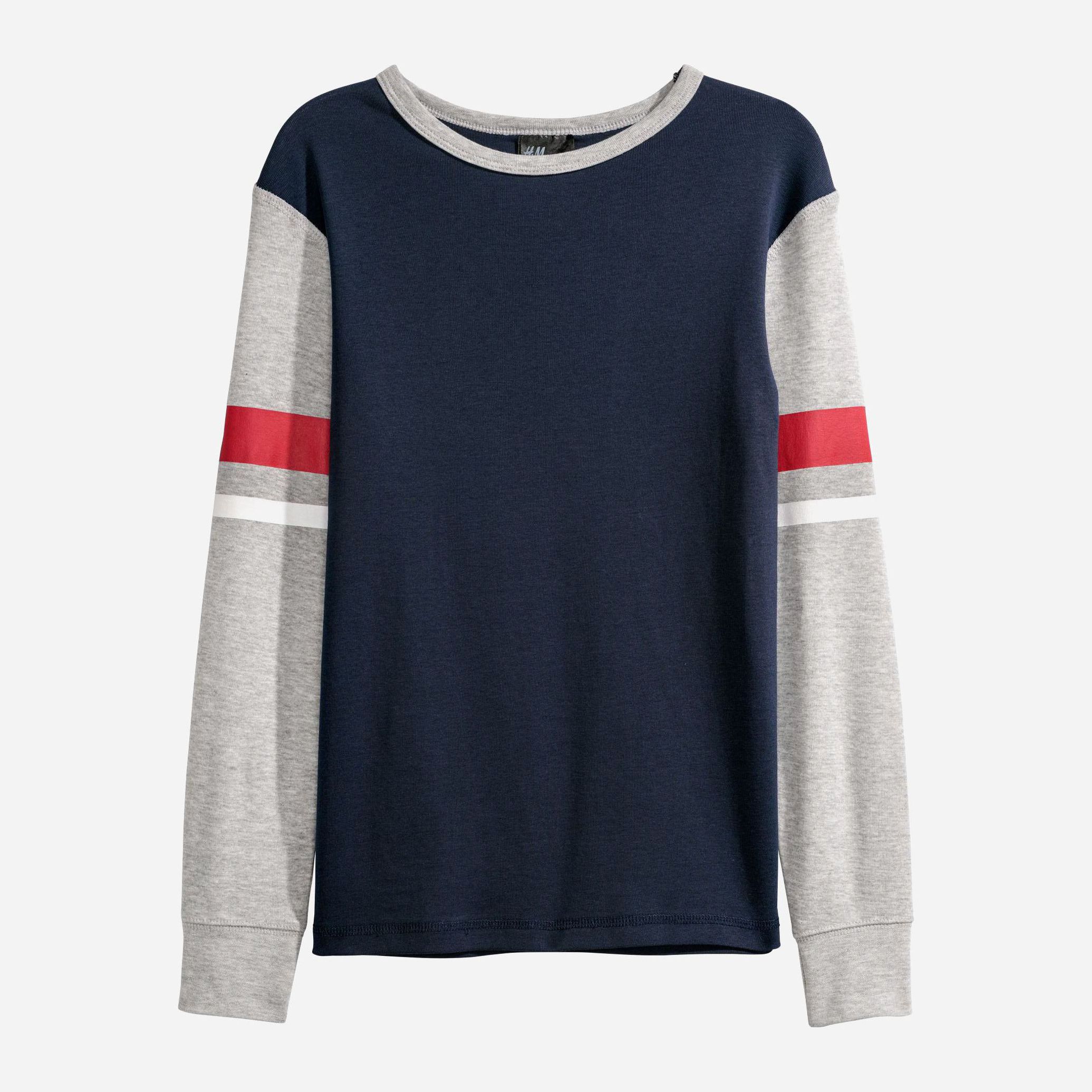 

Футболка с длинными рукавами H&M HOM91037 146-152 см Синий/Серый