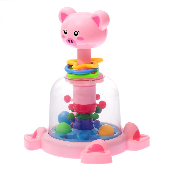 

Игрушка Юла с шариками Свинка Sunlike, погремушка для малышей, Animal Spinner