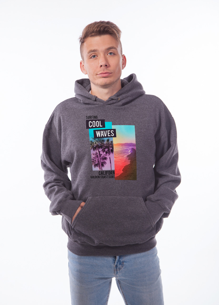 

Толстовка тёмно серая LOYS "Сool Waves" XXL