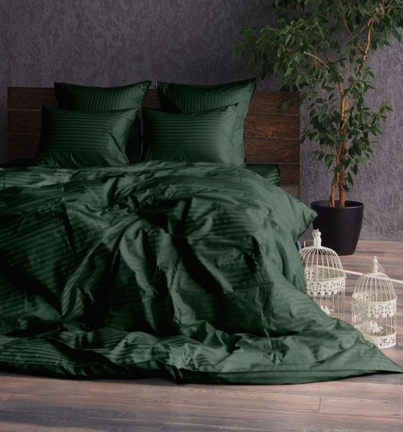 

Комплект постельного белья Halis Страйп-сатин Зеленый Полуторный зеленый 150х220 0082103-1
