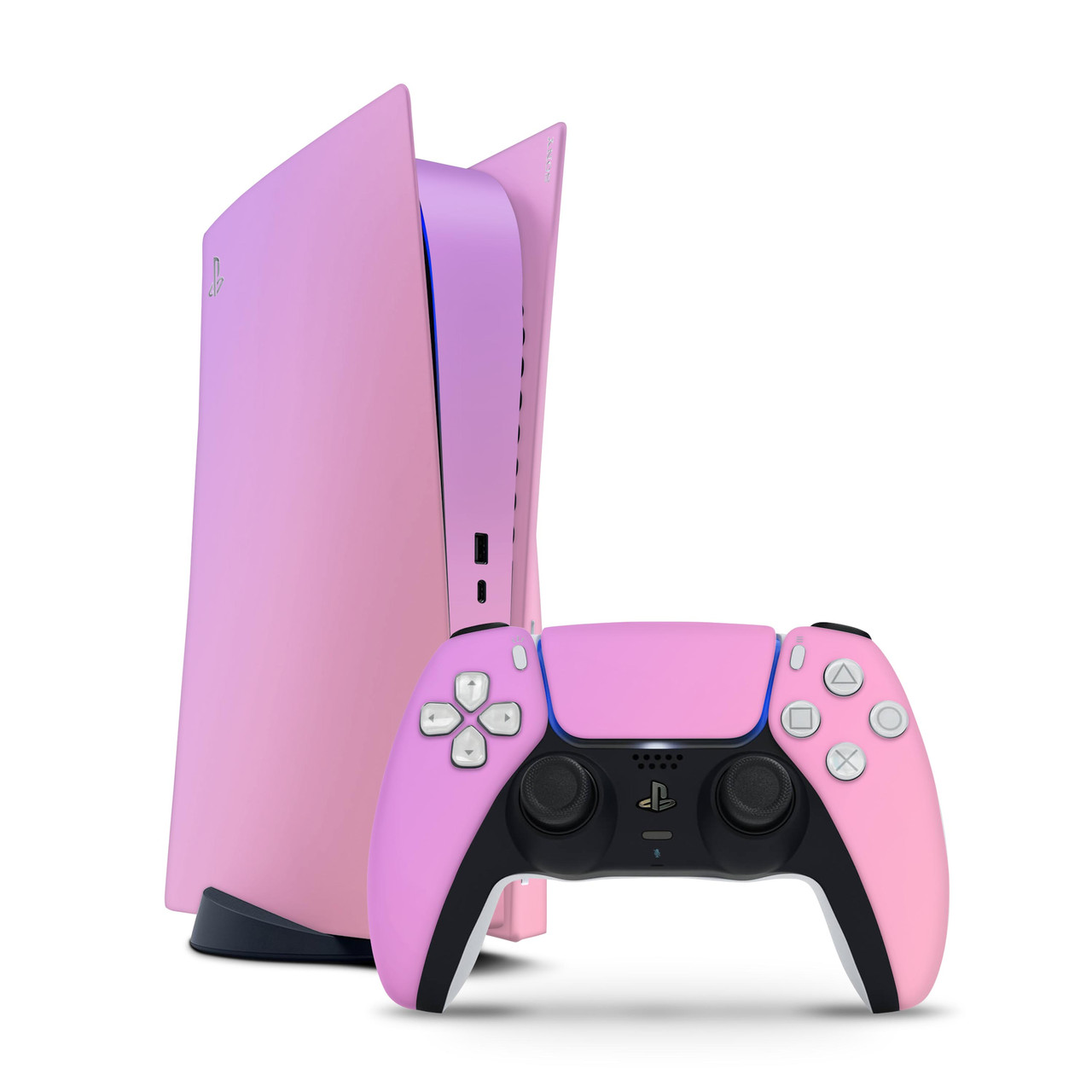 

Виниловые наклейки для Sony Ps4; PS4 Slim; PS4 Pro; PS5; PS5 Digital с крутым матовым розовым принтом