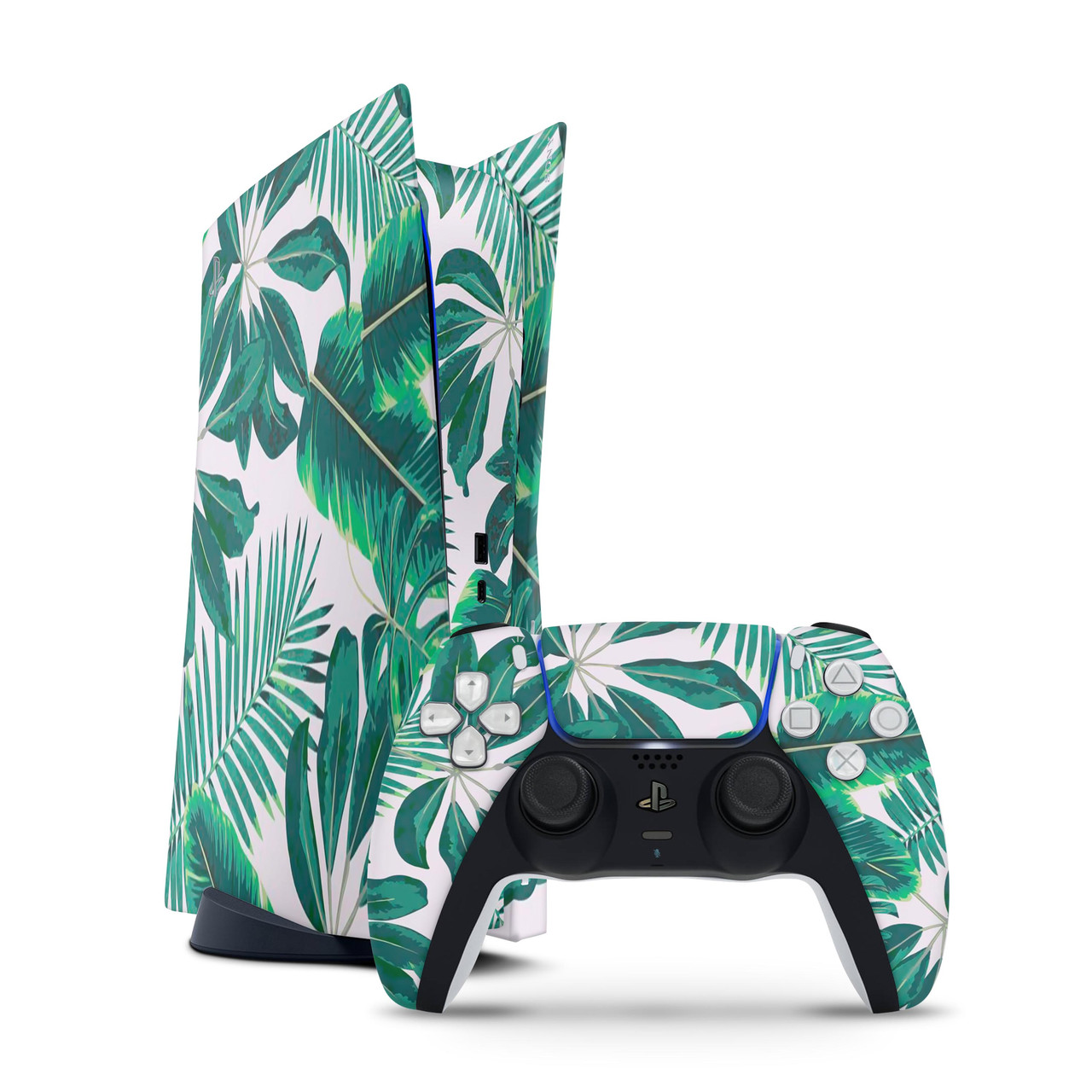

Виниловые наклейки для Sony Ps4; PS4 Slim; PS4 Pro; PS5; PS5 Digital с крутым листочным принтом