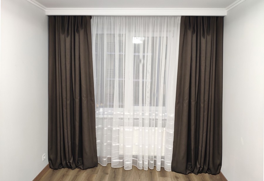 

Штори Льон Dimout Soft, 200х280, 2 шт, Темно-коричневі