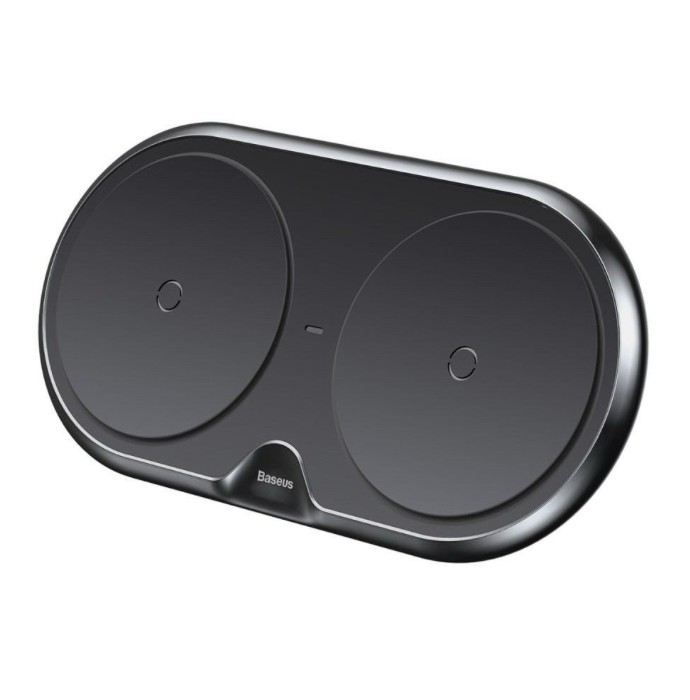 

Беспроводное зарядное устройство Baseus Dual Wireless Charger (с QC 3.0 сетевым ЗУ и кабелем в комплекте) Black