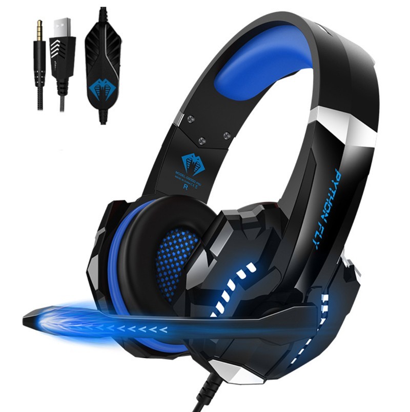 

Игровые наушники гарнитура с подсветкой PYTHON FLY G9000Pro Blue and Black