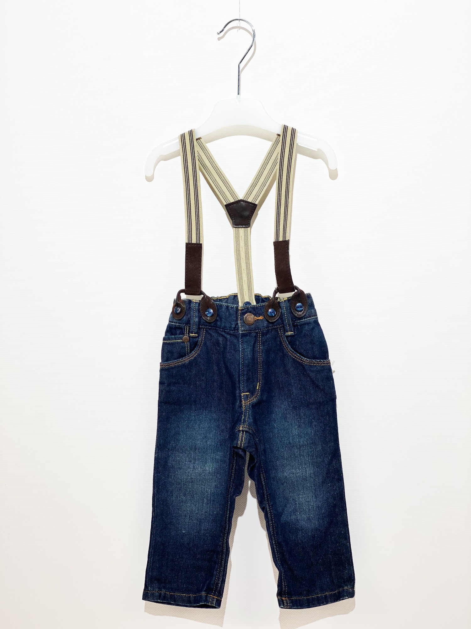

Джинсы на подтяжках H&M HOM92239 6-9мес. (74см.) синий