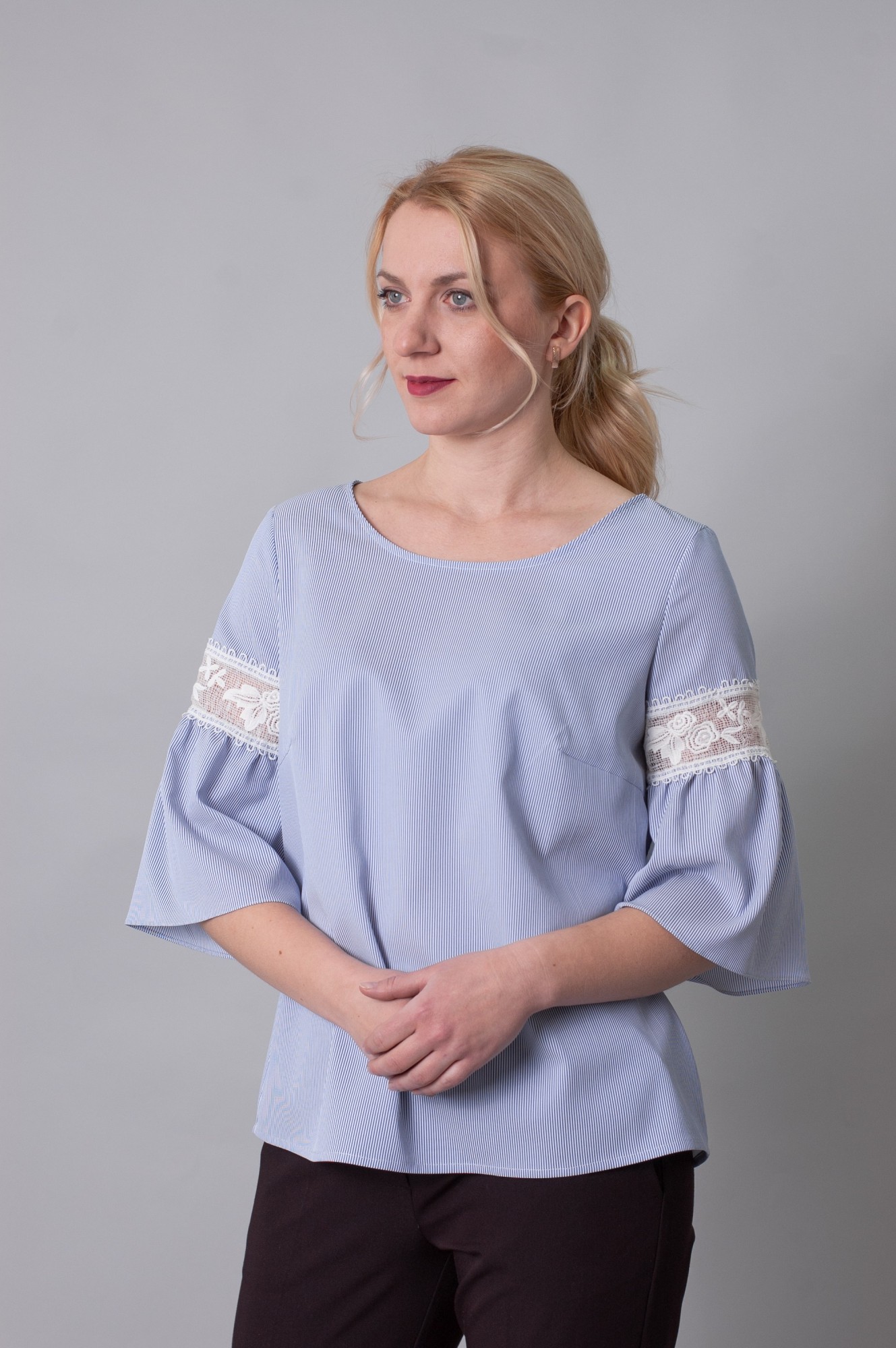 

Блуза жіноча Stefanie L B192 голуба 32р (В192г32)