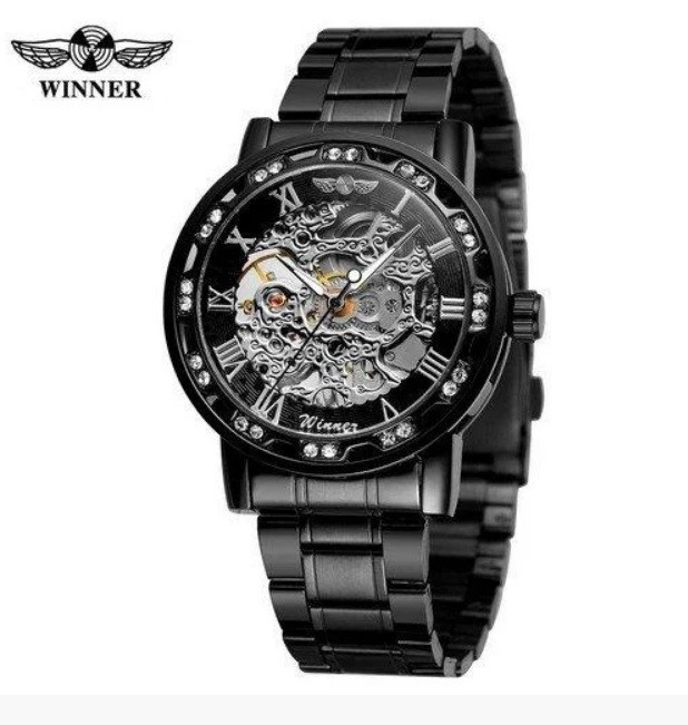 

Часы наручные Winner 8012 Diamonds Automatic Black-Silver 1099-0030