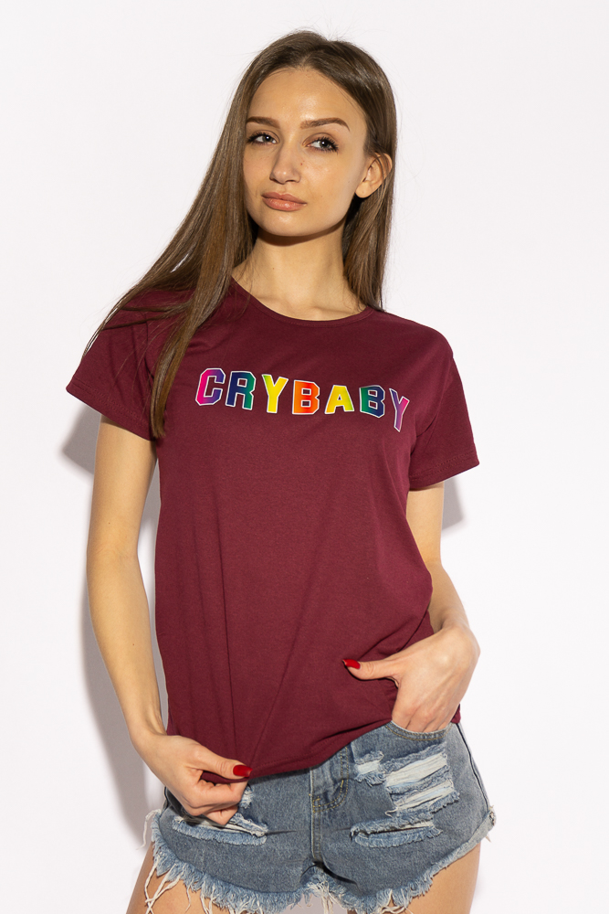 

Футболка женская Crybaby Time of Style 85F420  Бордовый, Футболка женская Crybaby Time of Style 85F420 S Бордовый