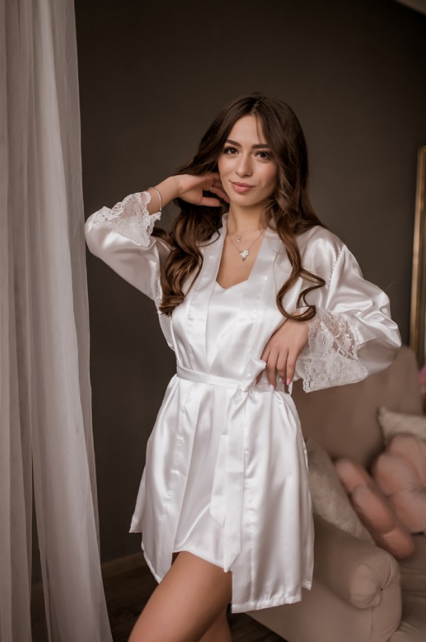 

Халат Lina's boudoir XX-040  молоко, Халат Lina's boudoir XX-040 L молоко
