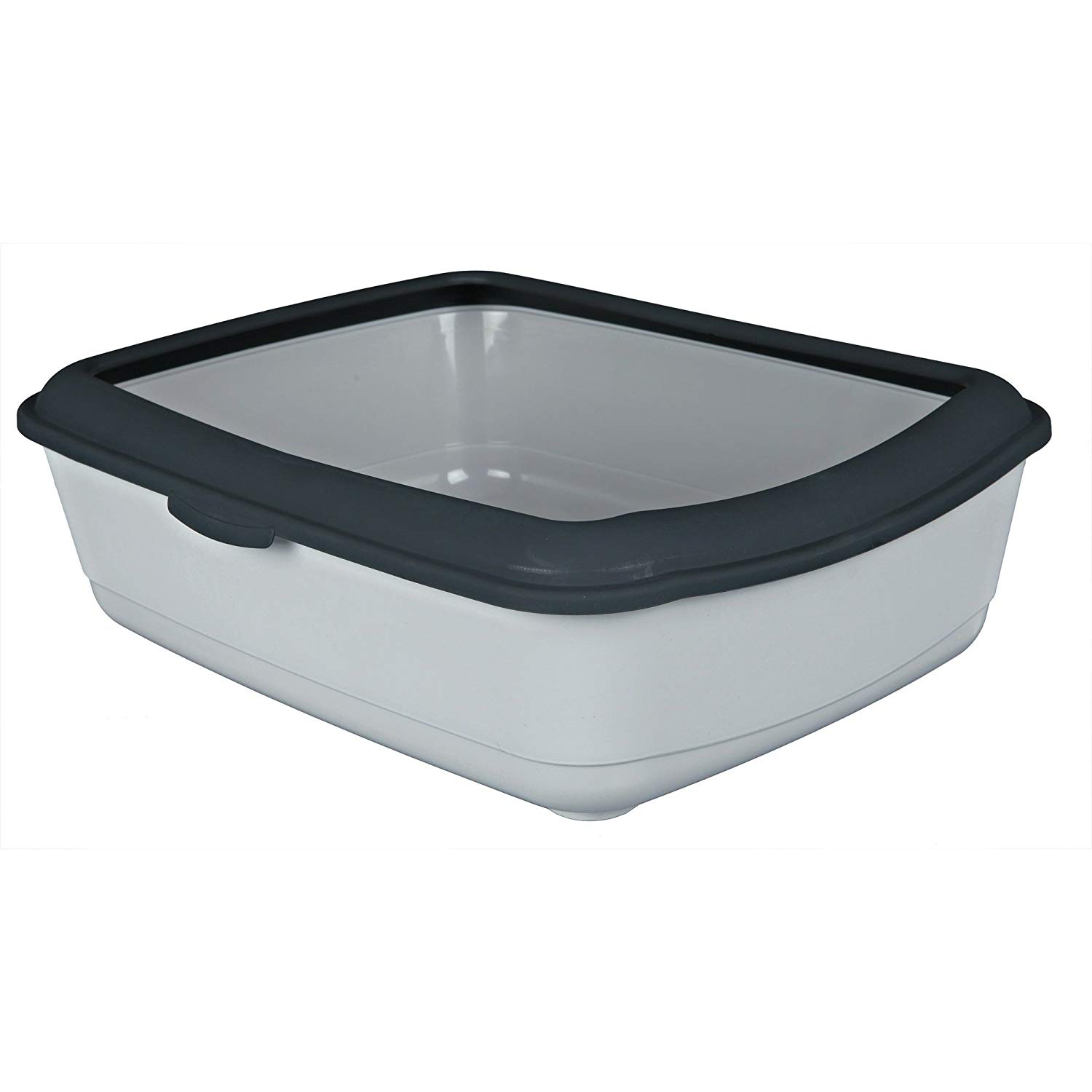

Туалет с бортиком для котов Classic Litter Tray, with Rim светло-серый/темно-серый 47x37x15 см Trixie BGL-TX-651