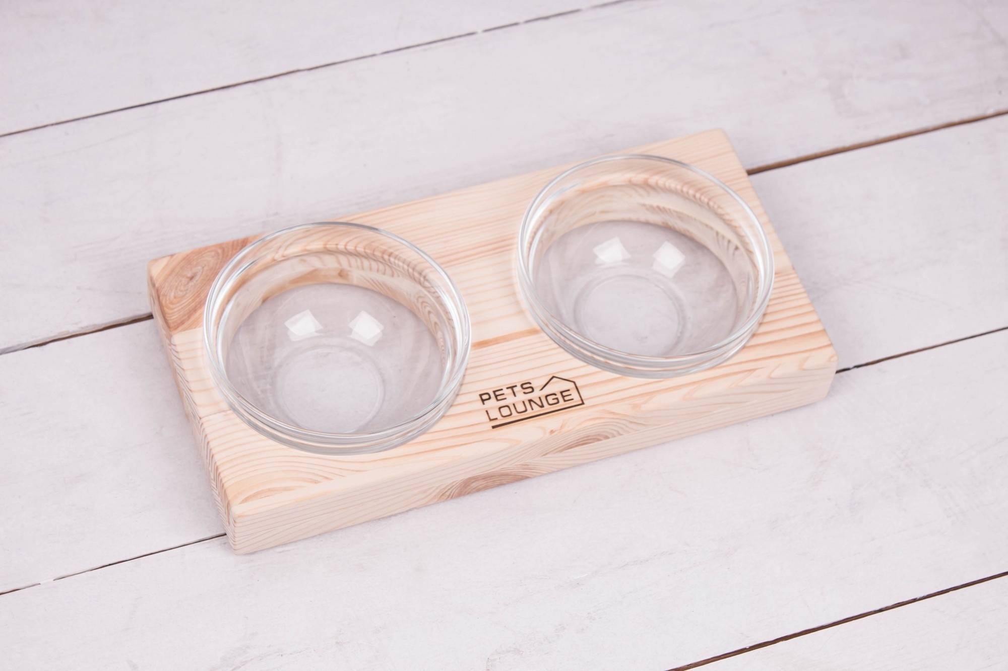 

Подставка с мисками для собак и кошек Pets Lounge Glass, 2х200 мл