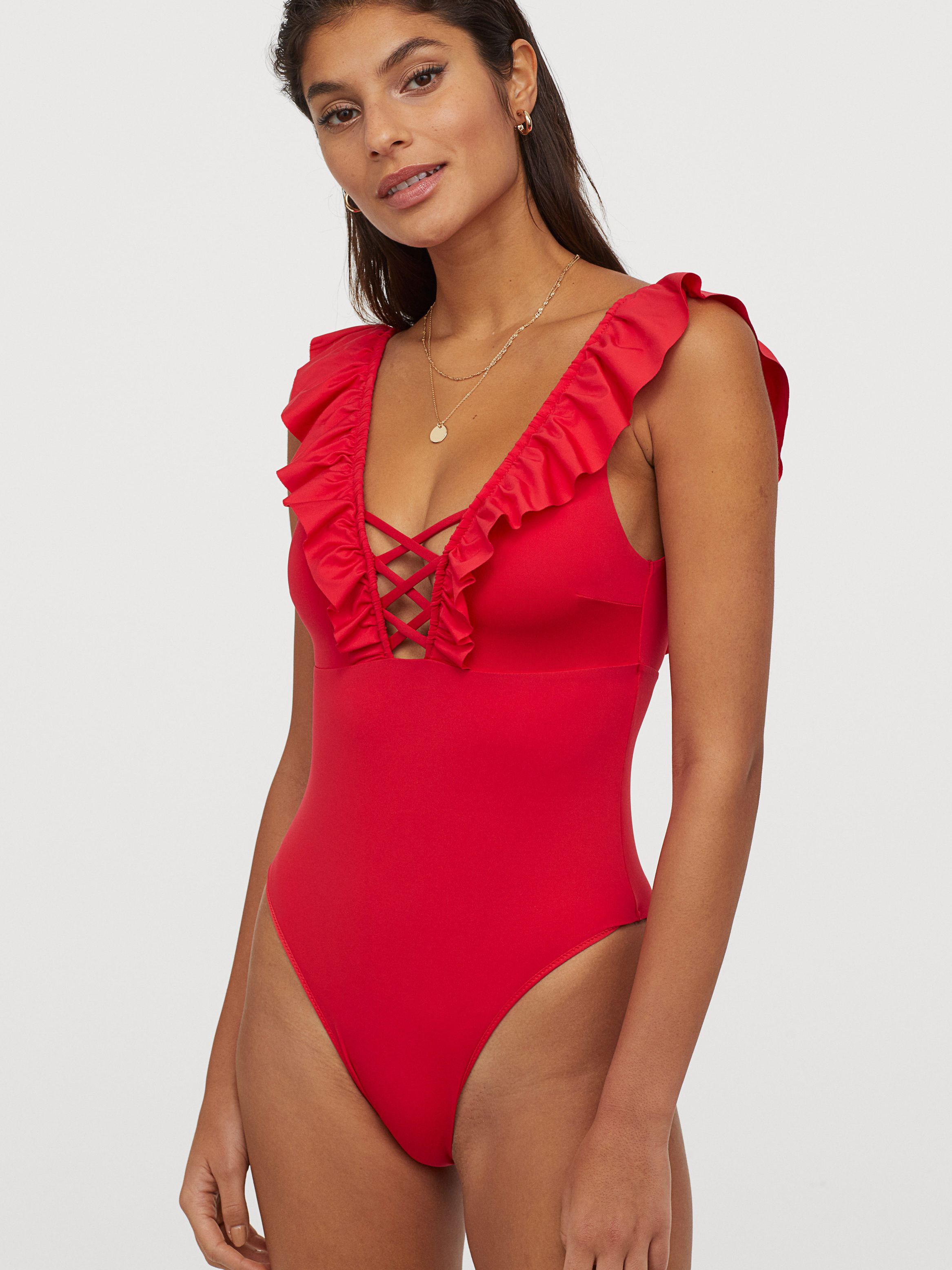 

Купальник слитный женский H&M 04-0832309-005 38 Красный