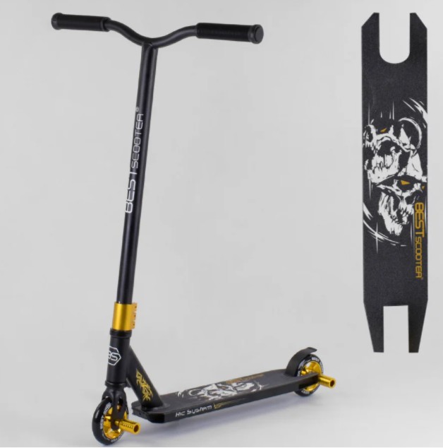 

Самокат трюковый 22879 Best Scooter HIC-система, ПЕГИ, алюминиевый диск и дека, колёса PU