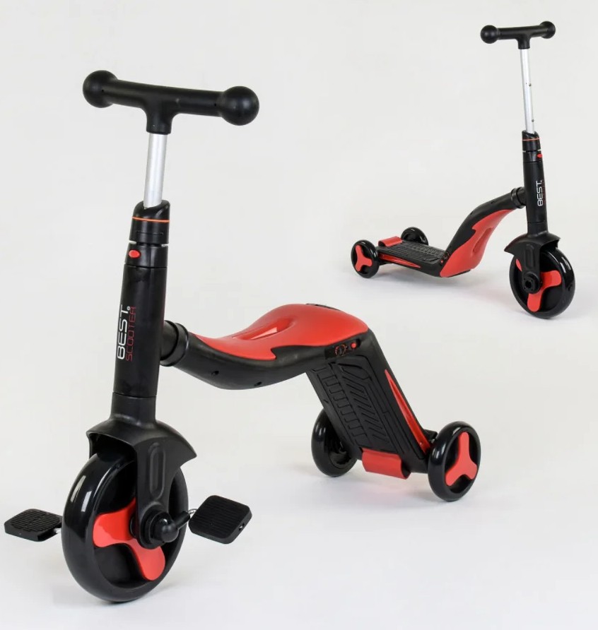 

Самокат беговел велобег велосипед детский best scooter 3 В 1 JT 28288 свет, 8 мелодий, колёса PU