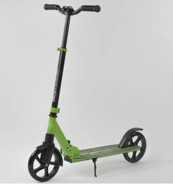 

Самокат двухколесный 69496 Best Scooter, "SHARK", САЛАТОВЫЙ, зажим руля, колеса PU - 20 см, амортизатор