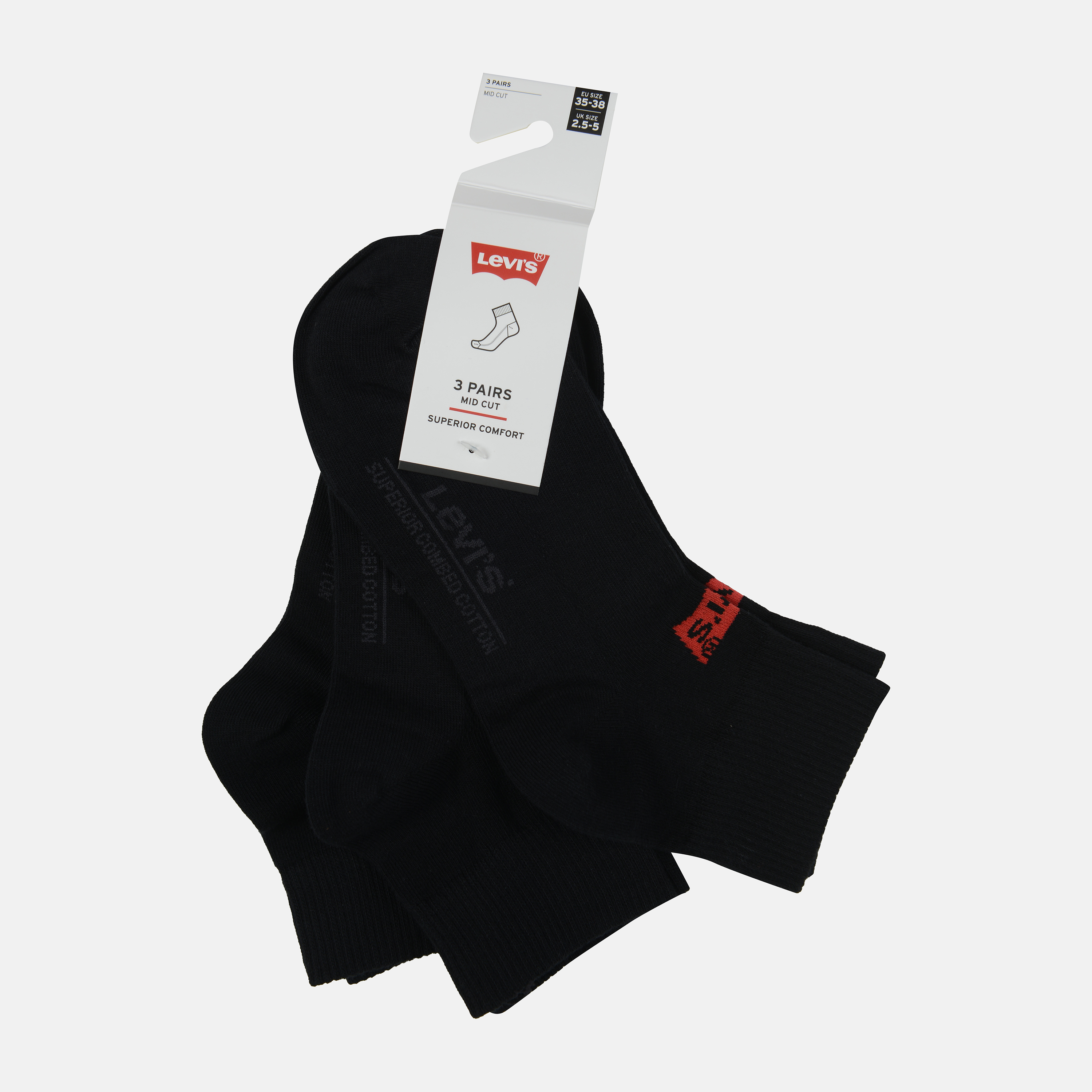 

Набор носков Levi's 903051001-884 39-42 3 пары Черный