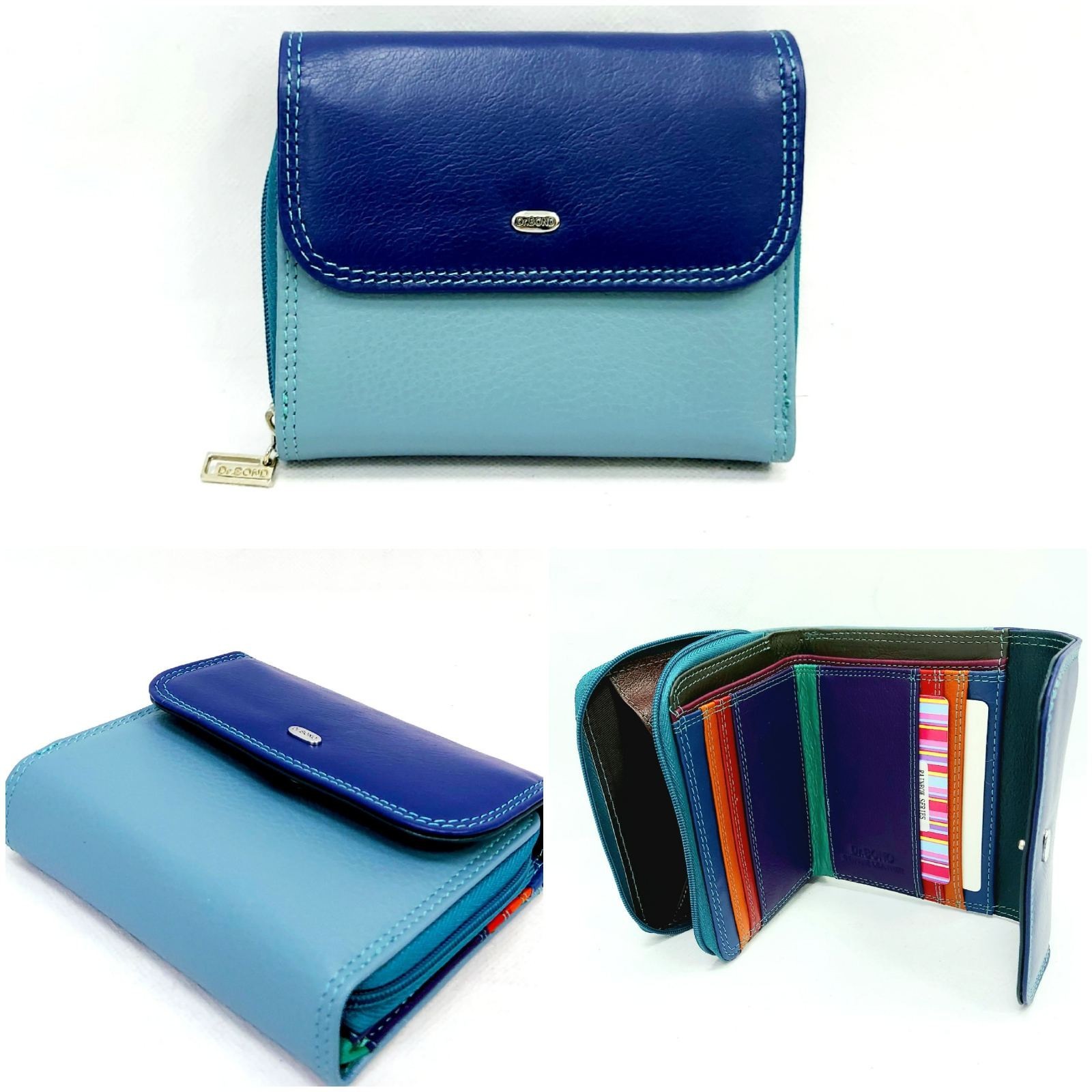 

Кошелек кожаный женский в три сложения Dr Bronde SKU0896 12 х 10 см Комбинированый цвет