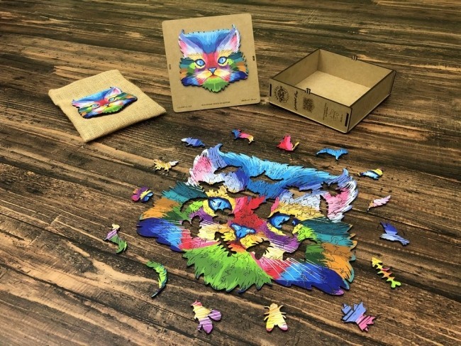 

Пазл дерев'янний Naomibox Colorful Cat