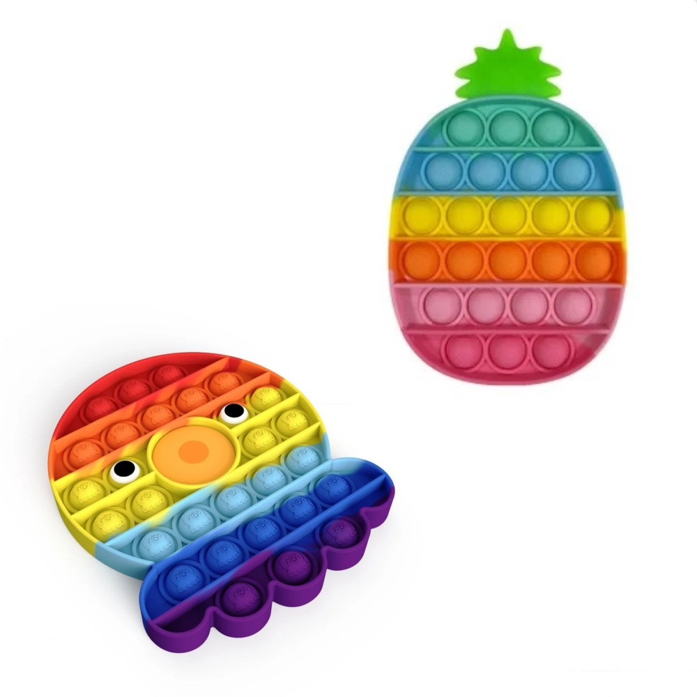 

Сенсорная игрушка антистресс POP IT Игрушка антистресс "нажми на пузырь" BOUBLE PUSH FIDGET пупырка, поп ит фиджет попит бабл пуш ананас и осьминог