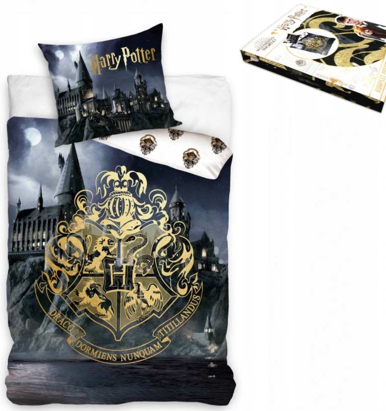 

Детское постельное бельё, подростковое Гарри Поттер Hogwarts, хлопок, двустороннее (наволочка+пододеяльник), по лицензии Harry Potter 160 x 200 см