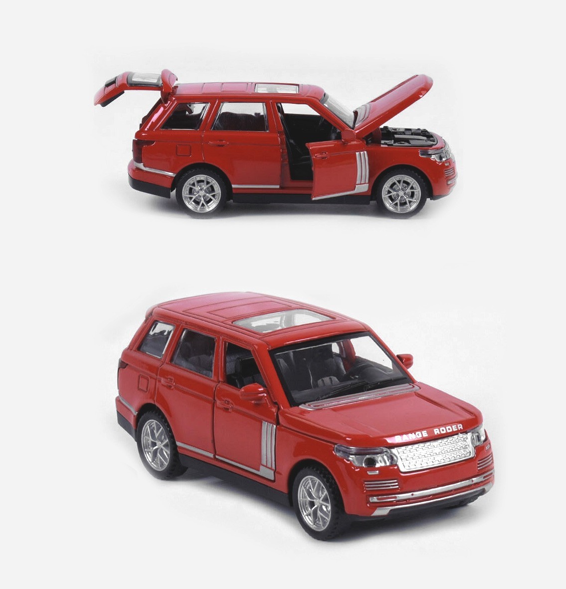 

Машина металлическая 1:32 «RANGE ROVER» красный | все открывается кроме задних дверей , инерция, звук, свет | 21x10x9см