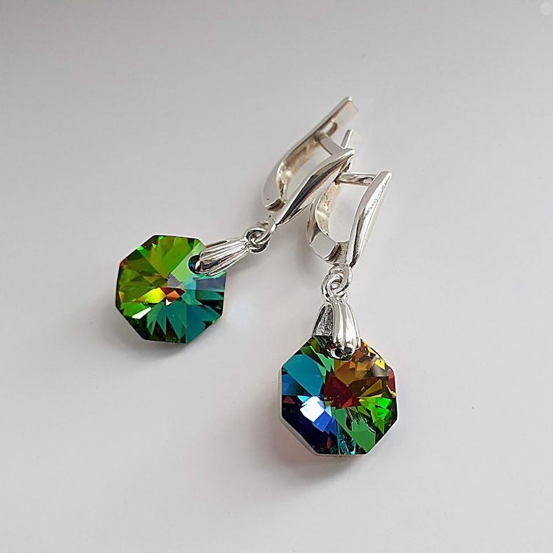 

Серьги Hand Made с кристаллами Swarovski в форме восьмиугольника Octagon