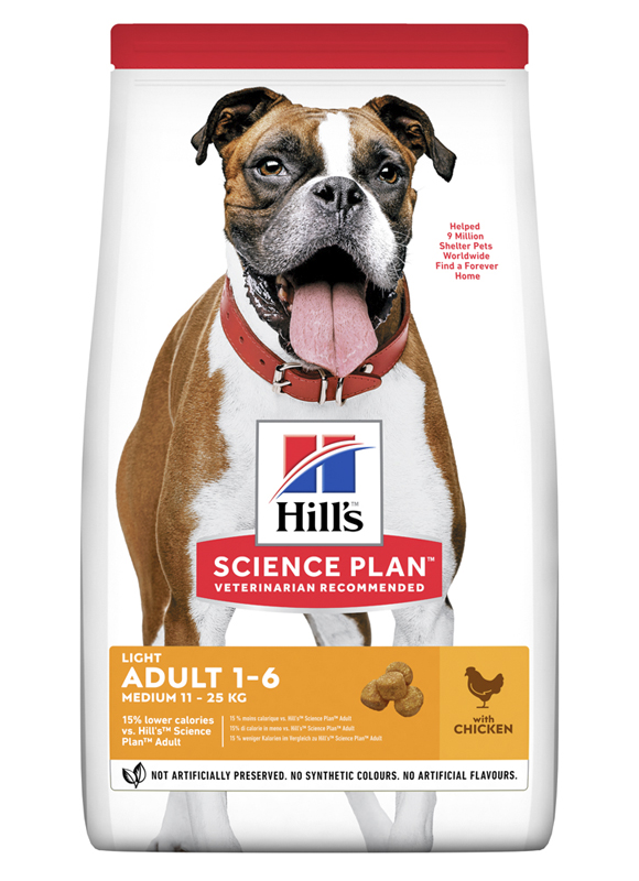 

Сухой корм HILL'S SCIENCE PLAN Adult Light Medium для собак с Курицей - 14 кг