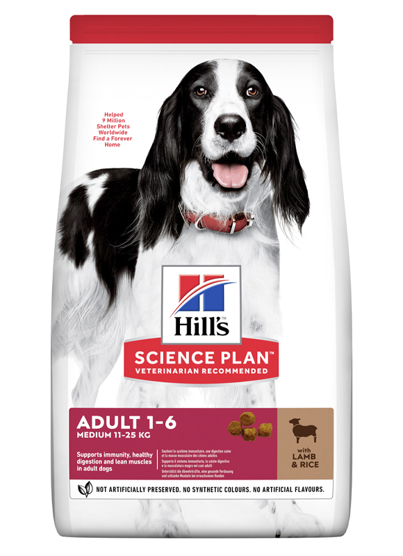 

Сухой корм HILL'S SCIENCE PLAN Adult Medium для собак с Ягненком и Рисом - 800 г