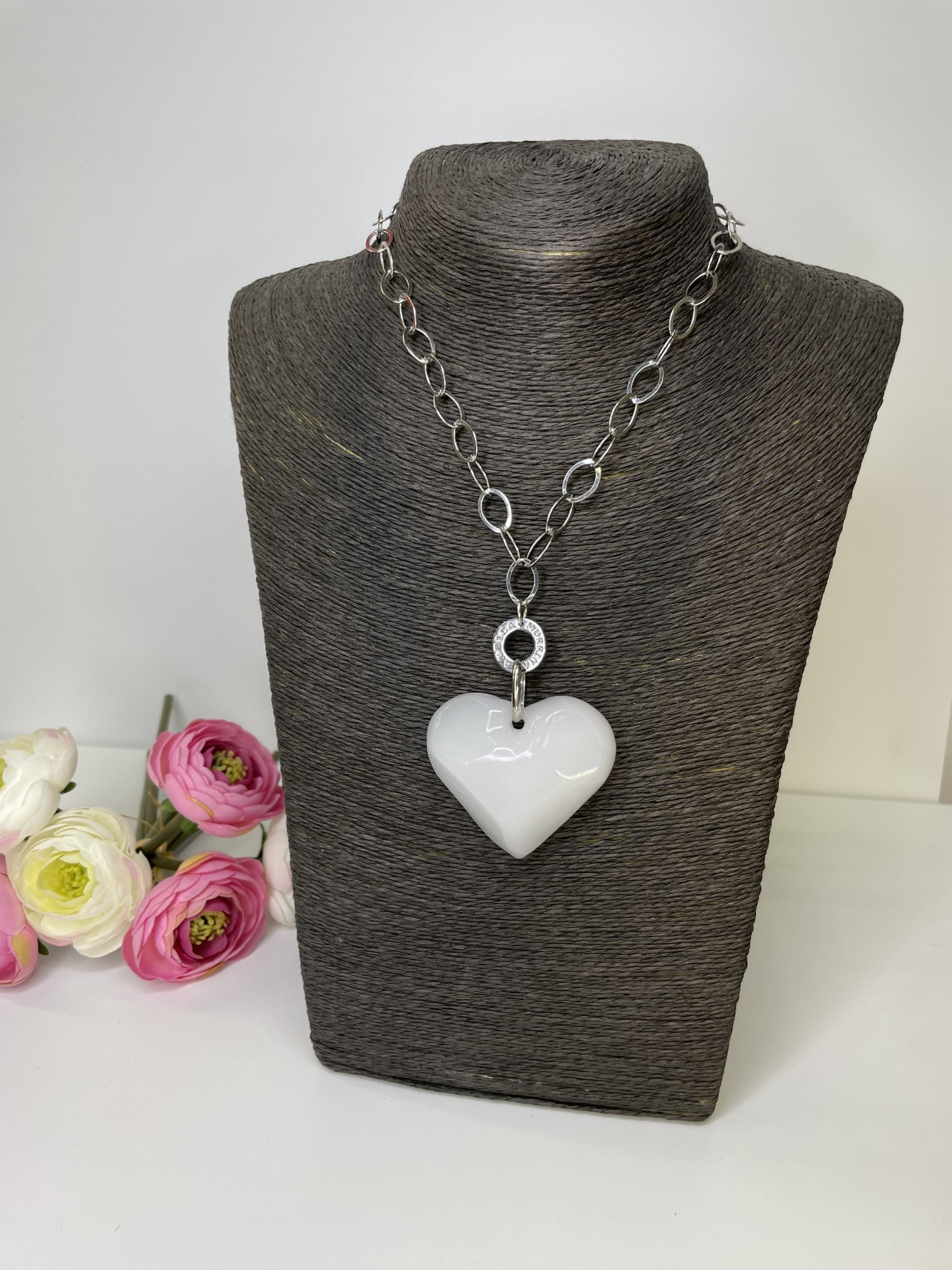 

Колье Antica Murrina из муранского стекла cuore bianco