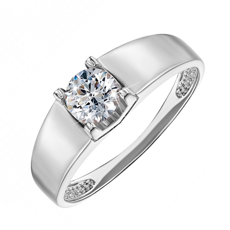 

Кольцо в белом золоте Совершенство с кристаллом Swarovski 16 размера