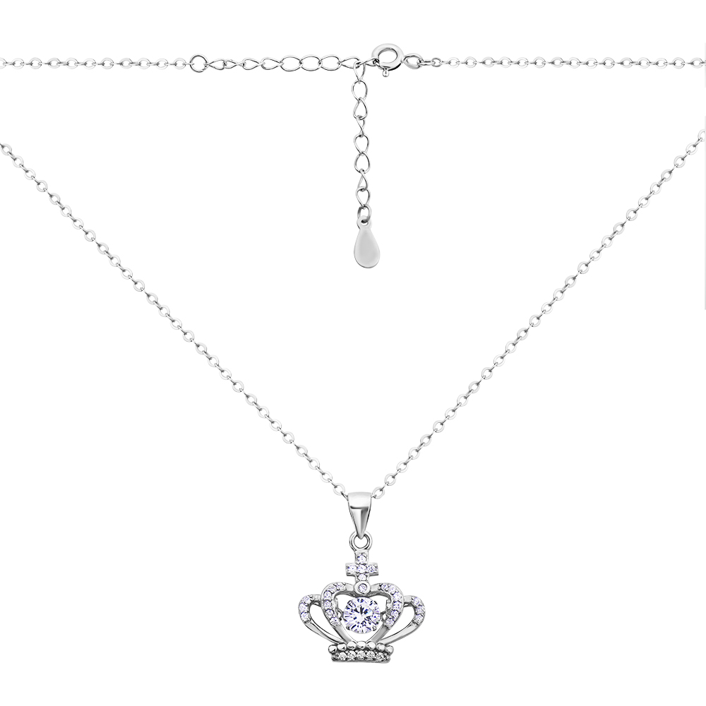

Серебряное колье с короной и фианитами в плетении Форза 000132394 45 размера