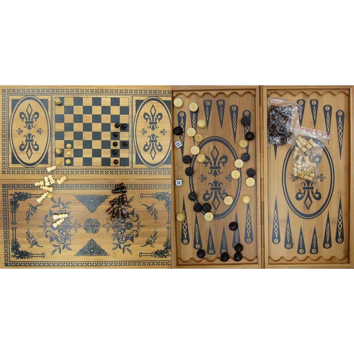 

Нарды+шахматы из бамбука (60х30х4 см) (6030-C)