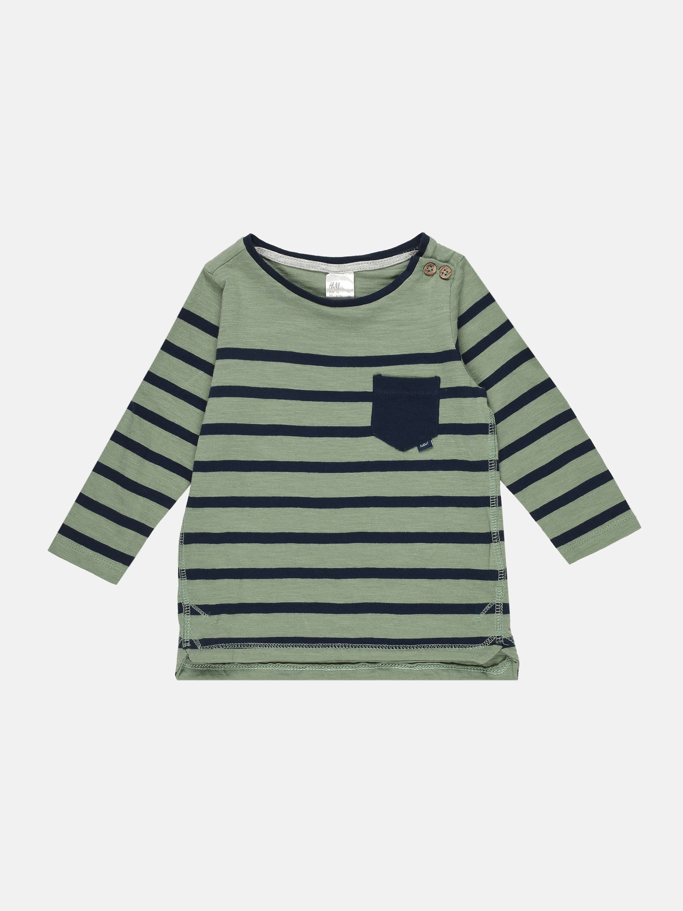 

Лонгслив H&M 74см зеленый полоска 190158808672
