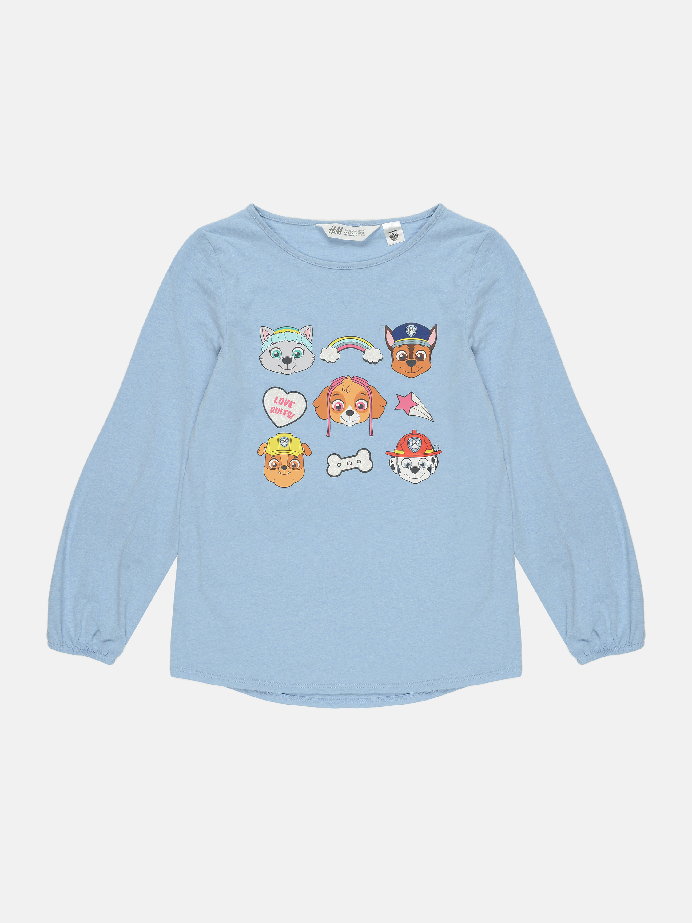 

Лонгслив H&M 134 140см голубой принт 7125847016