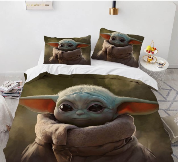 

Комплект постельного белья из трех частей с 3D рисунком Yoda Master Йода Майстер №2